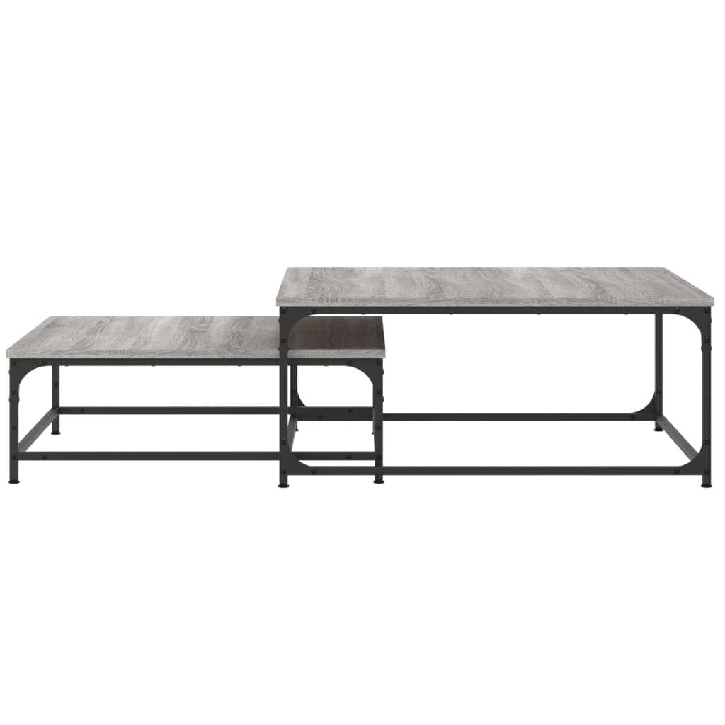 vidaXL Nesting Coffee Tables 2 pcs Grey Sonoma Engineered Wood 3