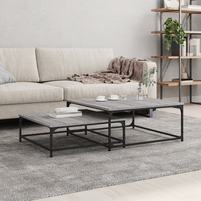 vidaXL Nesting Coffee Tables 2 pcs Grey Sonoma Engineered Wood 1