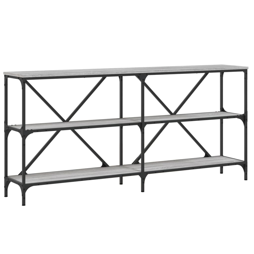 vidaXL Console Table Grey Sonoma 160x30x75 cm Engineered Wood and Iron 2