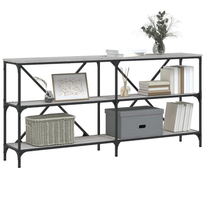 vidaXL Console Table Grey Sonoma 160x30x75 cm Engineered Wood and Iron 3