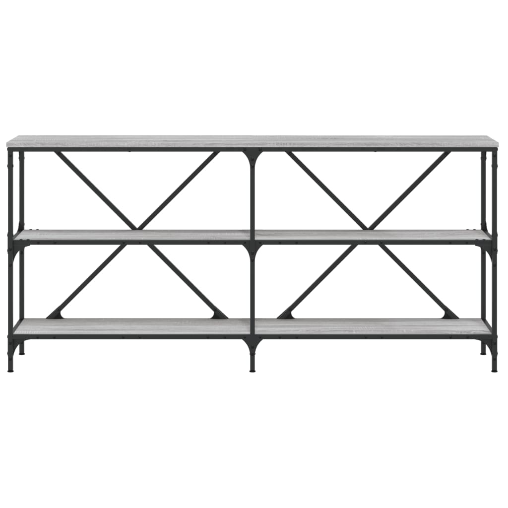 vidaXL Console Table Grey Sonoma 160x30x75 cm Engineered Wood and Iron 4