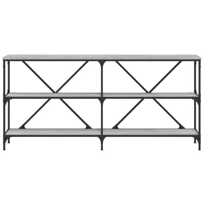 vidaXL Console Table Grey Sonoma 160x30x75 cm Engineered Wood and Iron 4