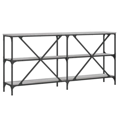 vidaXL Console Table Grey Sonoma 160x30x75 cm Engineered Wood and Iron 6