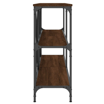 vidaXL Console Table Brown Oak 160x30x75 cm Engineered Wood and Iron 5