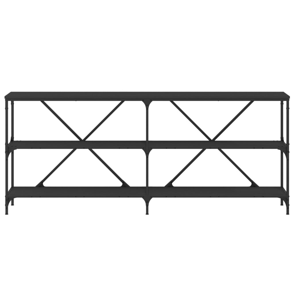 vidaXL Console Table Black 180x30x75 cm Engineered Wood and Iron 4
