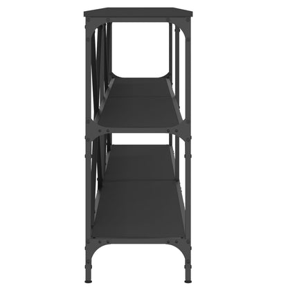 vidaXL Console Table Black 180x30x75 cm Engineered Wood and Iron 5