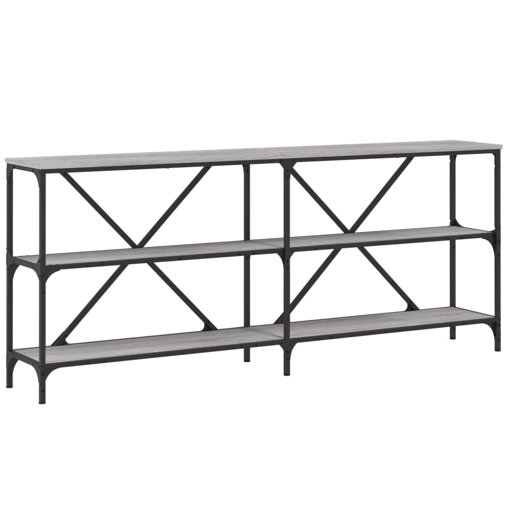 vidaXL Console Table Grey Sonoma 180x30x75 cm Engineered Wood and Iron 2