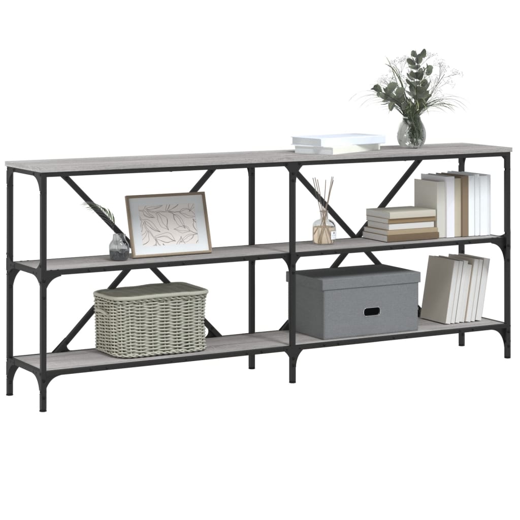 vidaXL Console Table Grey Sonoma 180x30x75 cm Engineered Wood and Iron 3