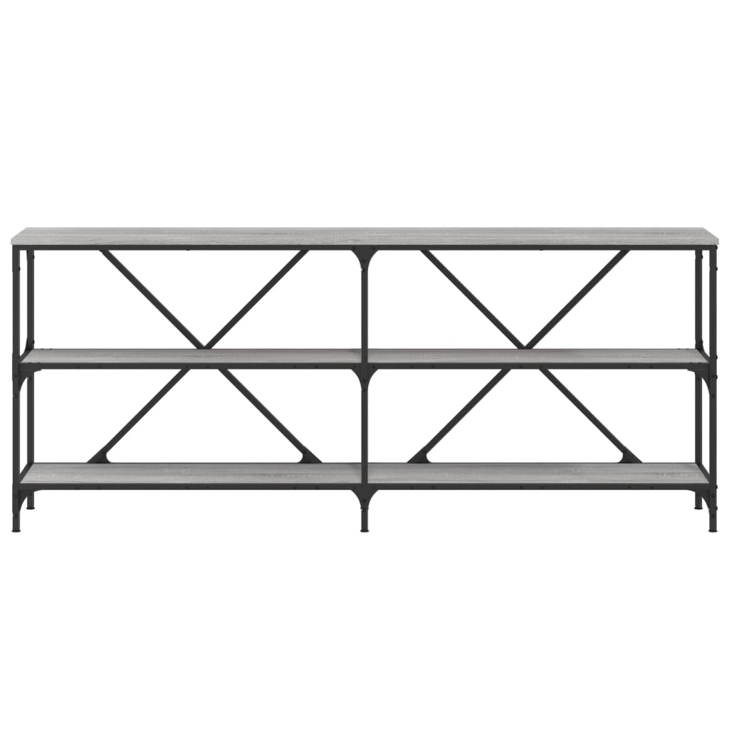 vidaXL Console Table Grey Sonoma 180x30x75 cm Engineered Wood and Iron 4
