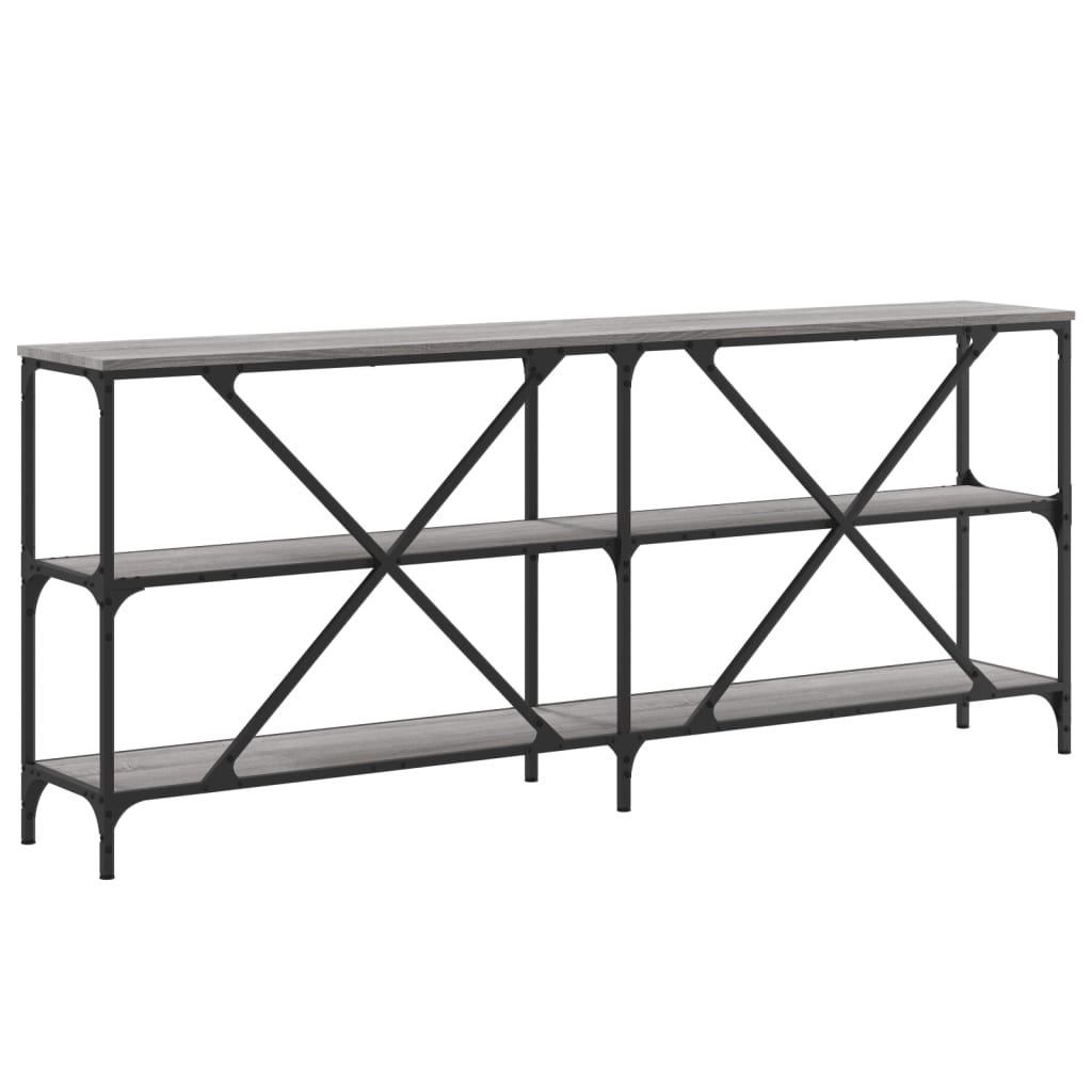 vidaXL Console Table Grey Sonoma 180x30x75 cm Engineered Wood and Iron 6