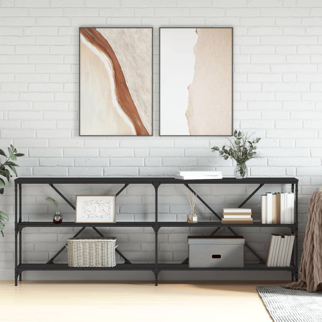 vidaXL Console Table 200x30x75 cm Engineered Wood and Iron
