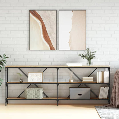 vidaXL Console Table 200x30x75 cm Engineered Wood and Iron