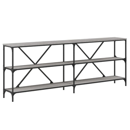 Console Table 200x30x75 cm Engineered Wood and Iron Length 200 cm Grey sonoma