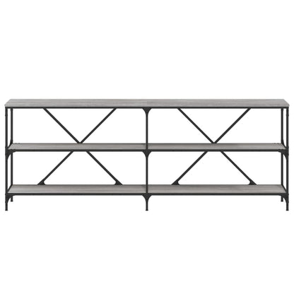 Console Table 200x30x75 cm Engineered Wood and Iron Length 200 cm Grey sonoma