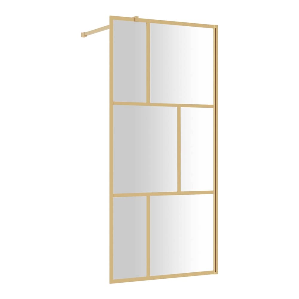 Walk-in Shower Wall with Clear ESG Glass Gold 80 x 195 cm