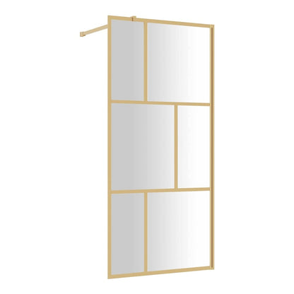 Walk-in Shower Wall with Clear ESG Glass Gold 80 x 195 cm