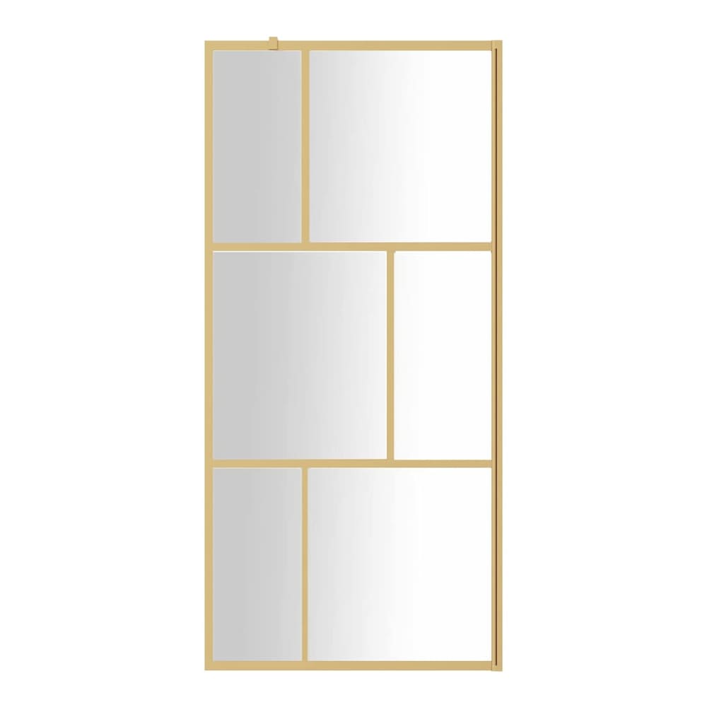 Walk-in Shower Wall with Clear ESG Glass Gold 80 x 195 cm