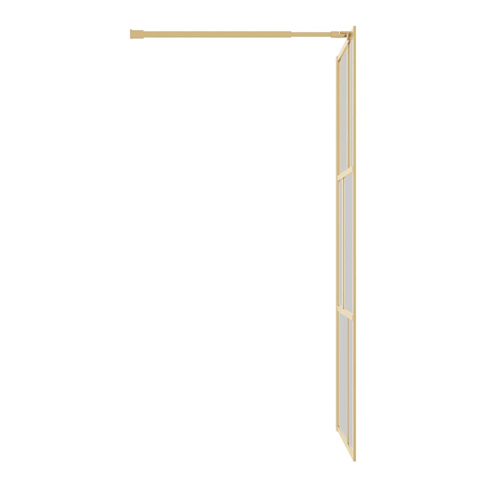 Walk-in Shower Wall with Clear ESG Glass Gold 80 x 195 cm