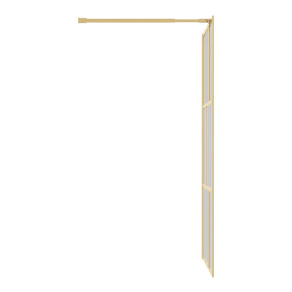 Walk-in Shower Wall with Clear ESG Glass Gold 80 x 195 cm