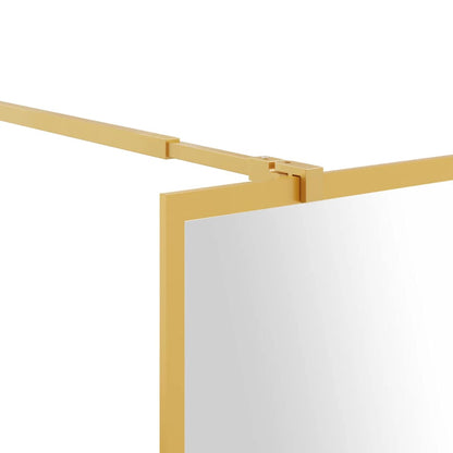 Walk-in Shower Wall with Clear ESG Glass Gold 80 x 195 cm