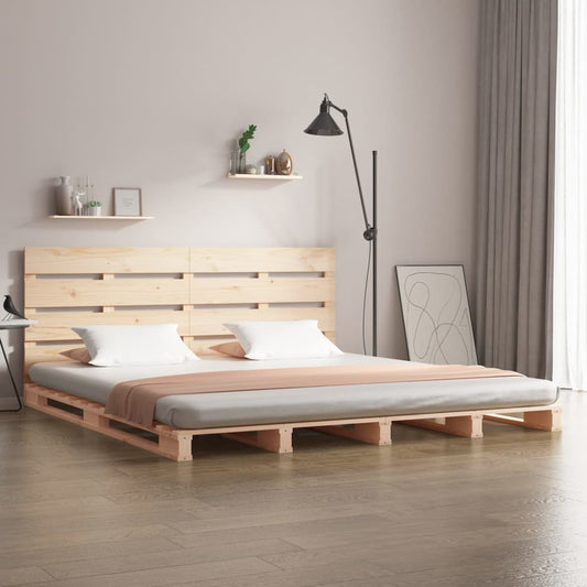 Bed Frame without Mattress Solid Wood Pine Length 190 cm Natural 120 cm