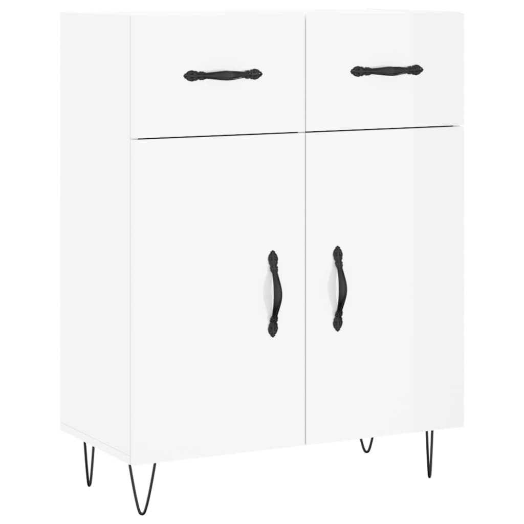 vidaXL Sideboard High Gloss White 69.5x34x90 cm Engineered Wood 2