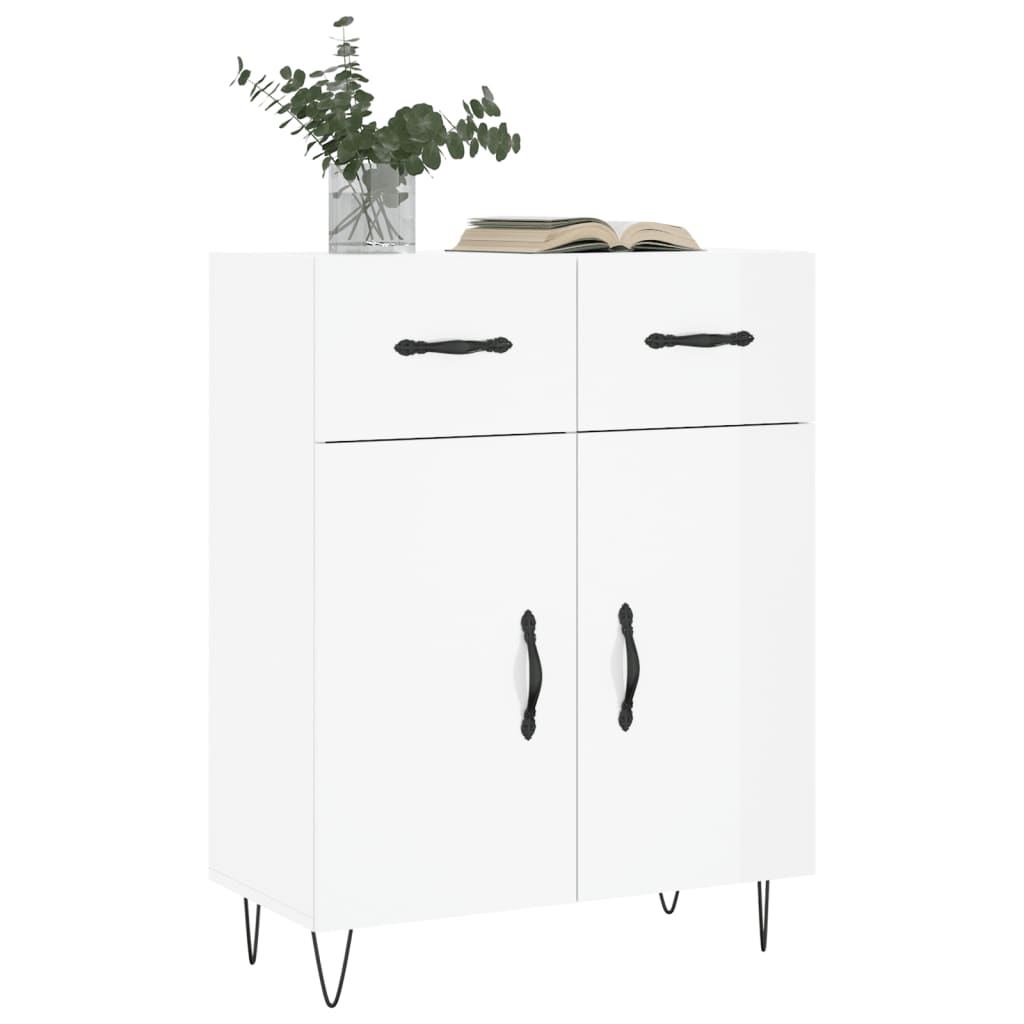 vidaXL Sideboard High Gloss White 69.5x34x90 cm Engineered Wood 3