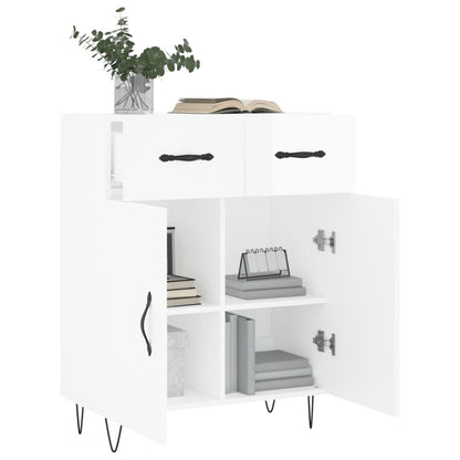 vidaXL Sideboard High Gloss White 69.5x34x90 cm Engineered Wood 4