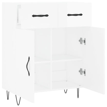vidaXL Sideboard High Gloss White 69.5x34x90 cm Engineered Wood 5