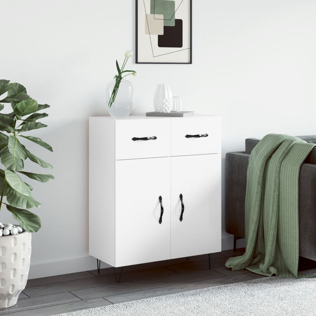 vidaXL Sideboard High Gloss White 69.5x34x90 cm Engineered Wood 1