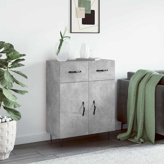 vidaXL Sideboard Concrete Grey Engineered Wood with two drawers and two doors