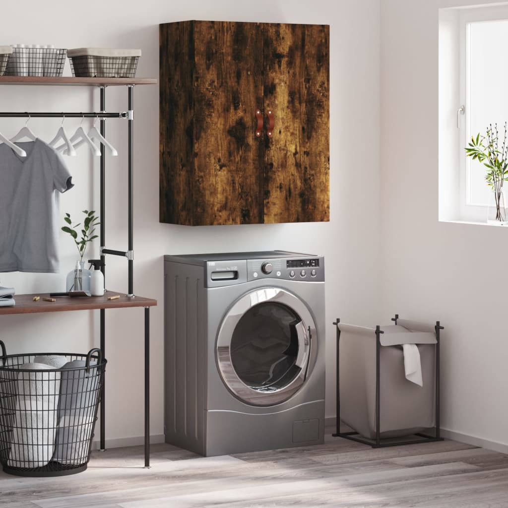 vidaXL Wall Mounted Cabinet Smoked Oak 69.5x34x90 cm 1