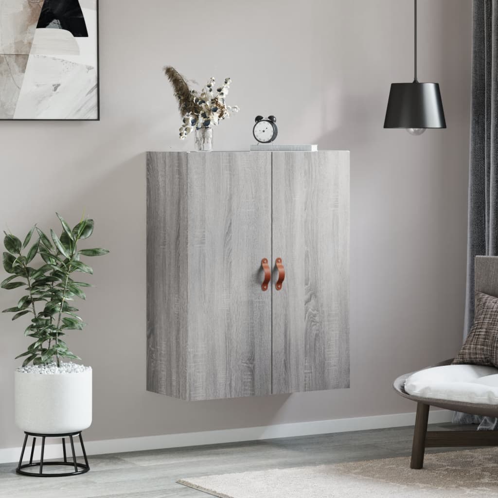 vidaXL Wall Mounted Cabinet Grey Sonoma 69.5x34x90 cm 3