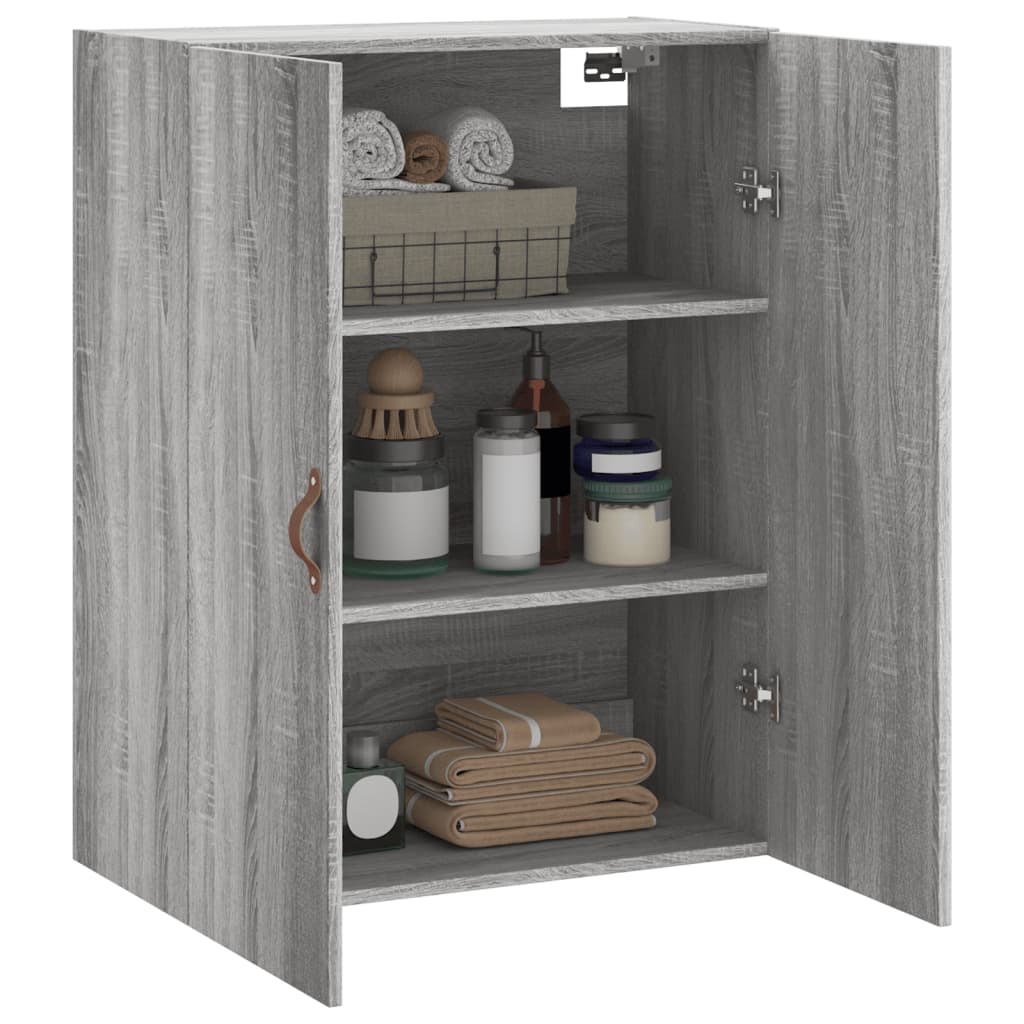 vidaXL Wall Mounted Cabinet Grey Sonoma 69.5x34x90 cm 5