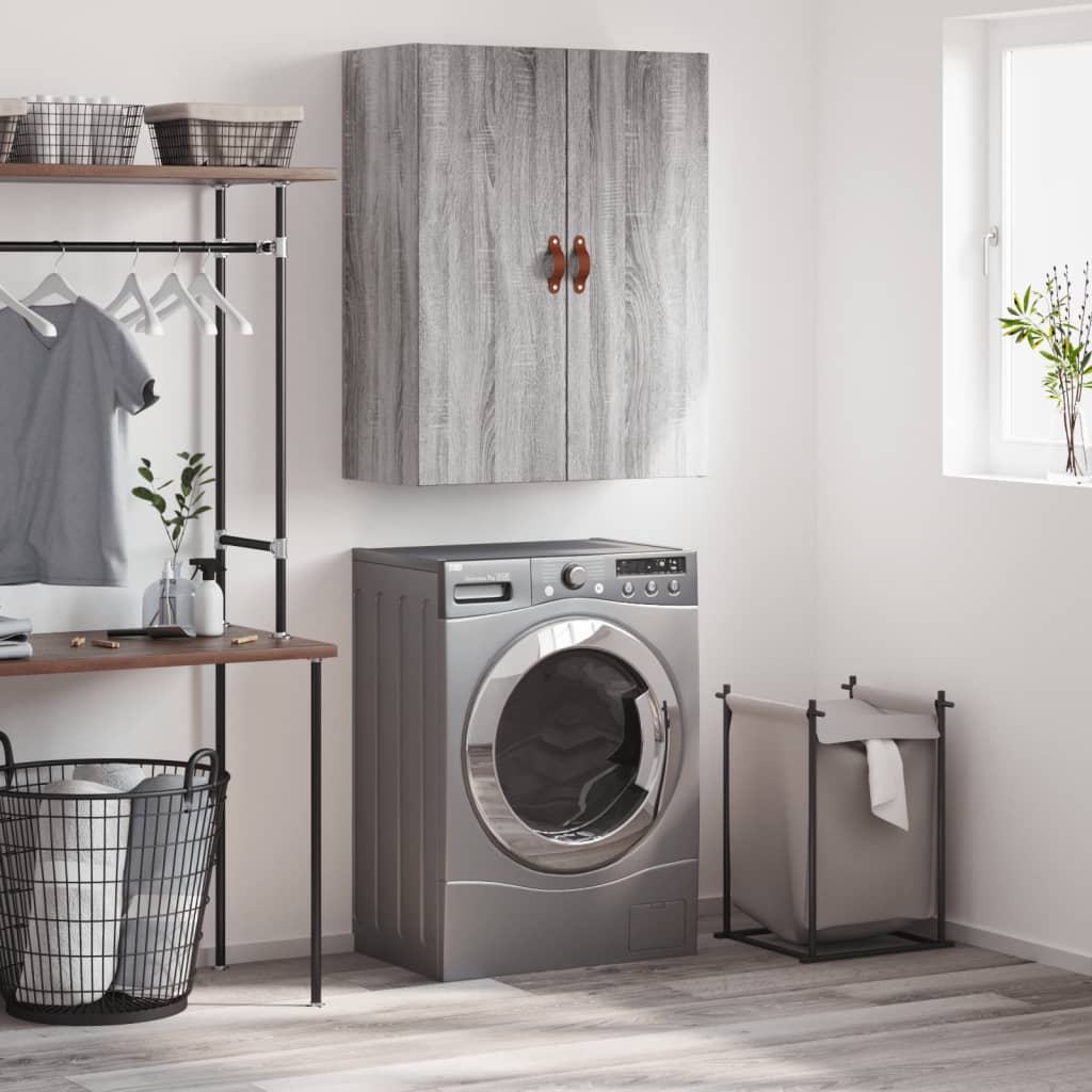 vidaXL Wall Mounted Cabinet Grey Sonoma 69.5x34x90 cm 1