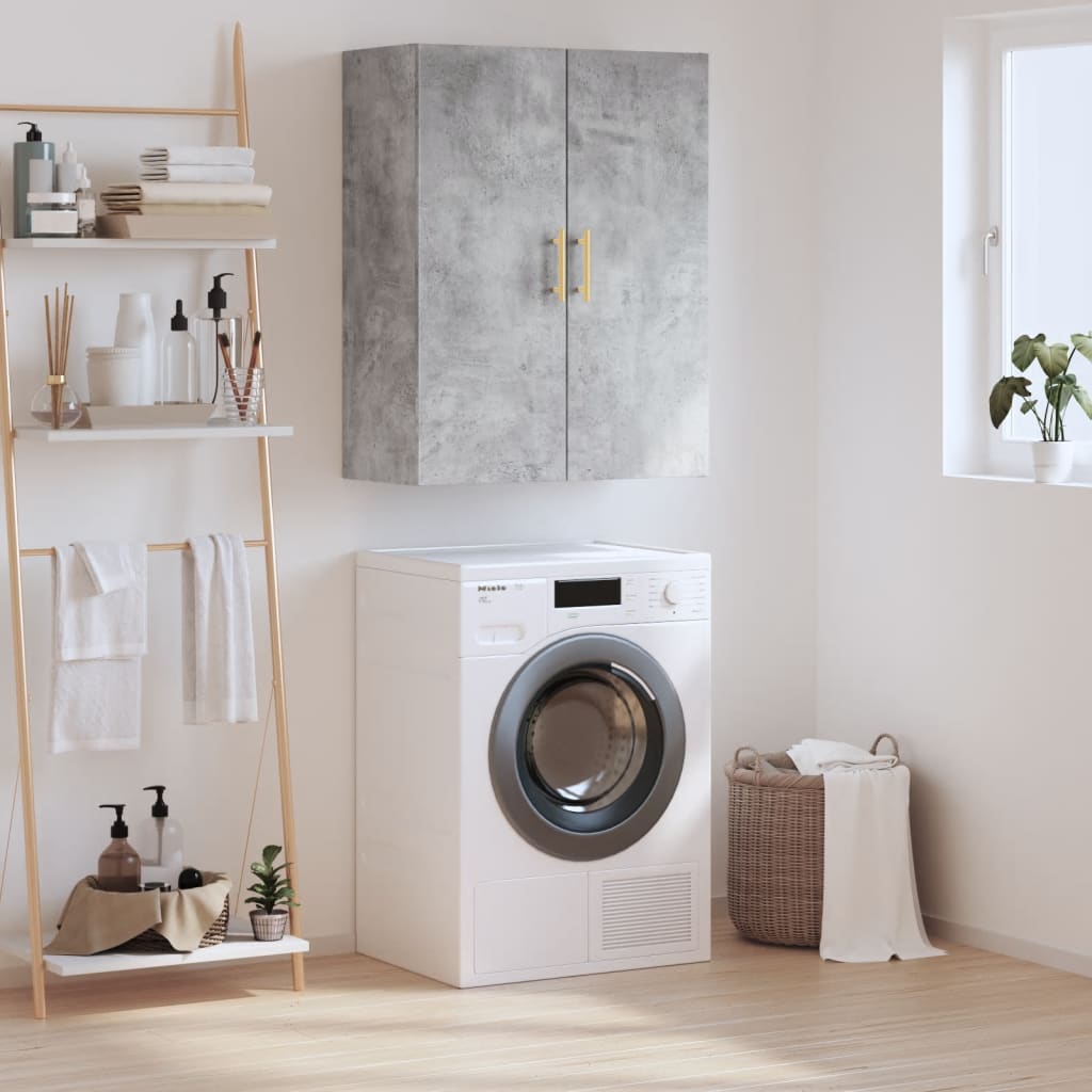 vidaXL Wall Mounted Cabinet Concrete Grey 69.5x34x90 cm 1