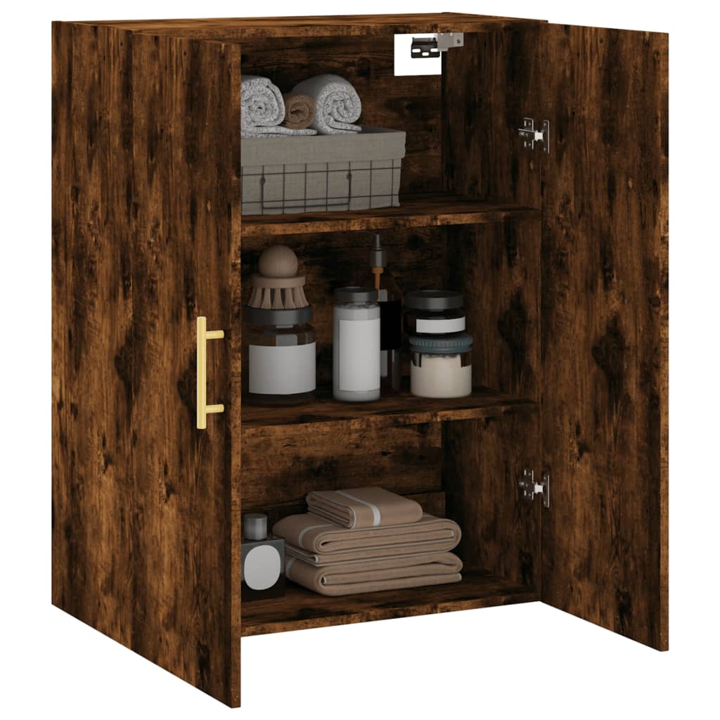 vidaXL Wall Mounted Cabinet Smoked Oak 69.5x34x90 cm 5