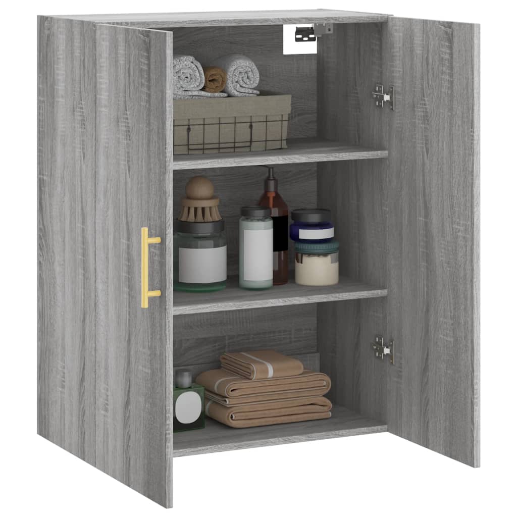 vidaXL Wall Mounted Cabinet Grey Sonoma 69.5x34x90 cm 5