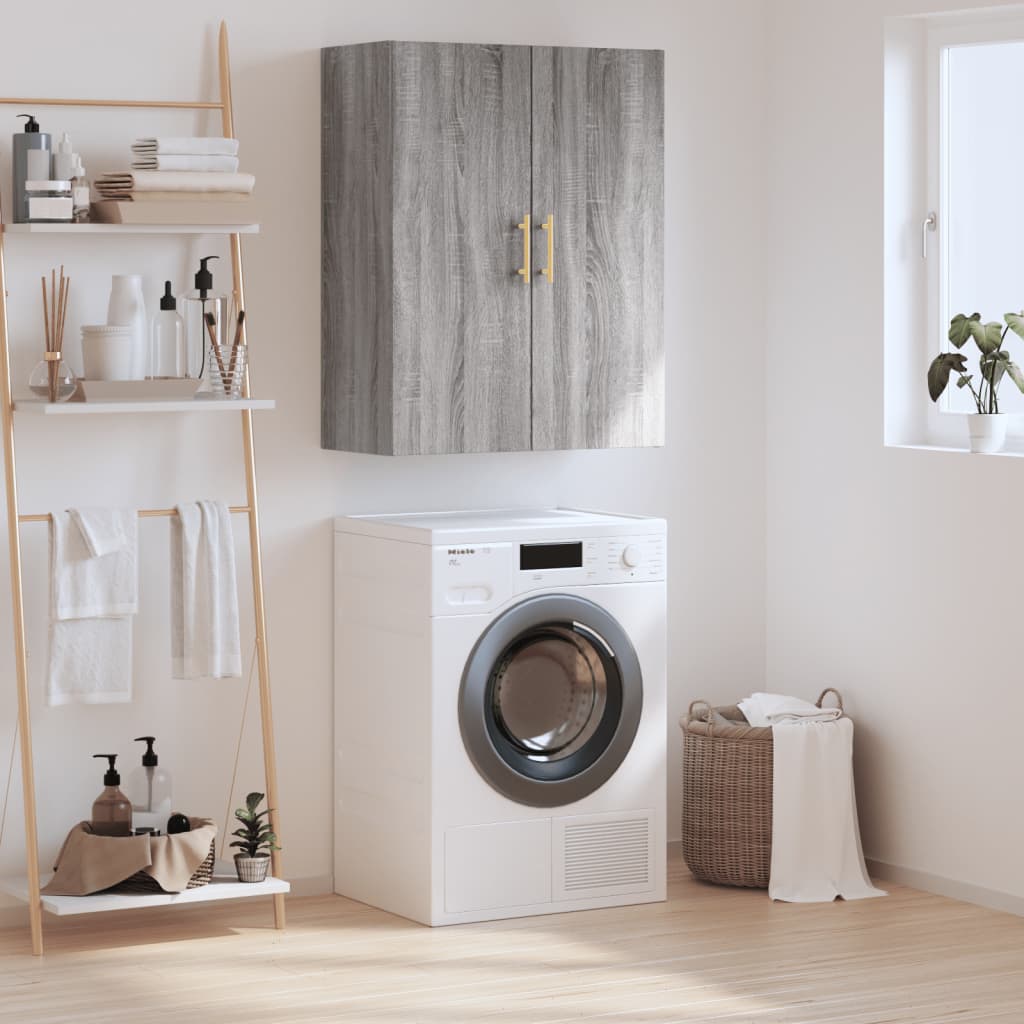 vidaXL Wall Mounted Cabinet Grey Sonoma 69.5x34x90 cm 1