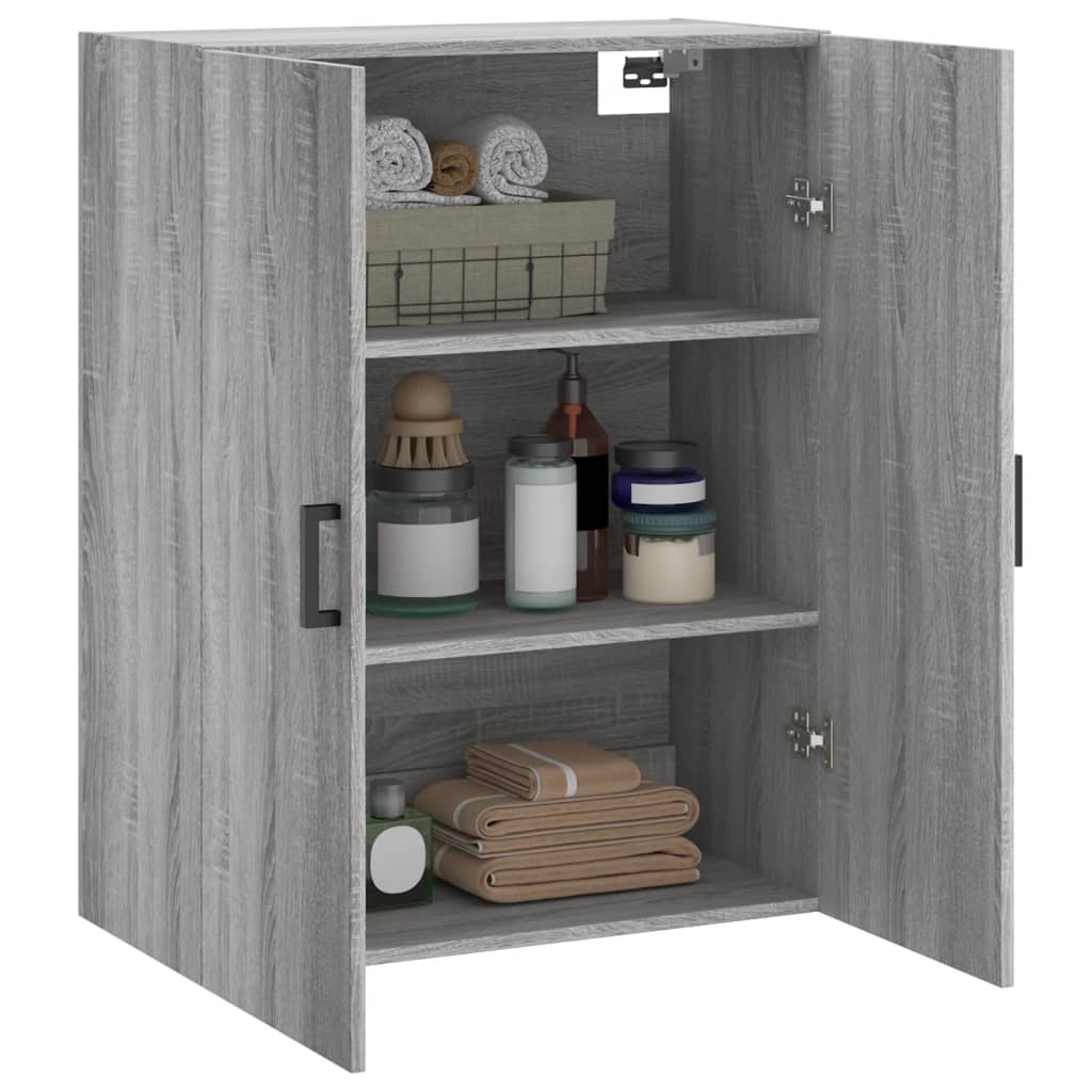vidaXL Wall Mounted Cabinet Grey Sonoma 69.5x34x90 cm 5