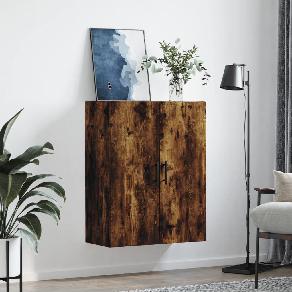 vidaXL Wall Mounted Cabinet Smoked Oak 69.5x34x90 cm 3