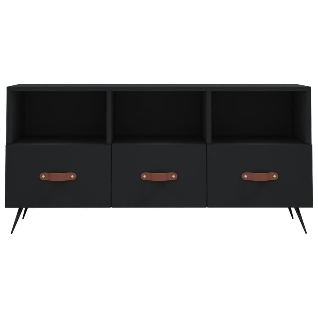 vidaXL TV Cabinet Black 102x36x50 cm Engineered Wood 5