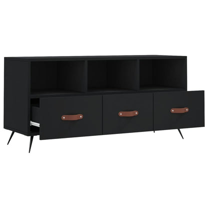 vidaXL TV Cabinet Black 102x36x50 cm Engineered Wood 6