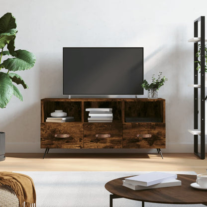 vidaXL TV Cabinet Smoked Oak 102x36x50 cm Engineered Wood 1