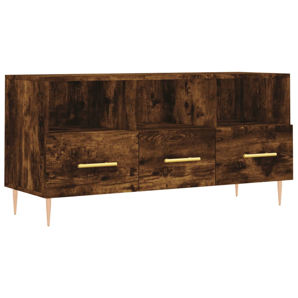 vidaXL TV Cabinet Smoked Oak 102x36x50 cm Engineered Wood 2