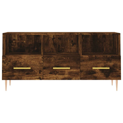 vidaXL TV Cabinet Smoked Oak 102x36x50 cm Engineered Wood 5