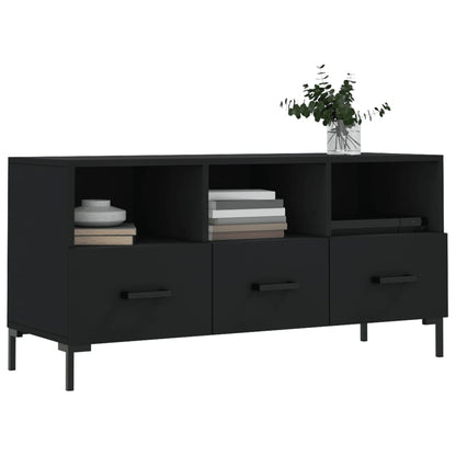 vidaXL TV Cabinet Black 102x36x50 cm Engineered Wood 3