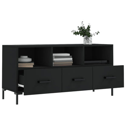 vidaXL TV Cabinet Black 102x36x50 cm Engineered Wood 4