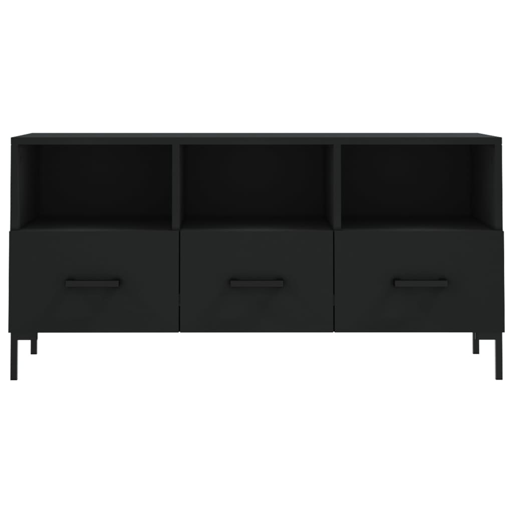 vidaXL TV Cabinet Black 102x36x50 cm Engineered Wood 5