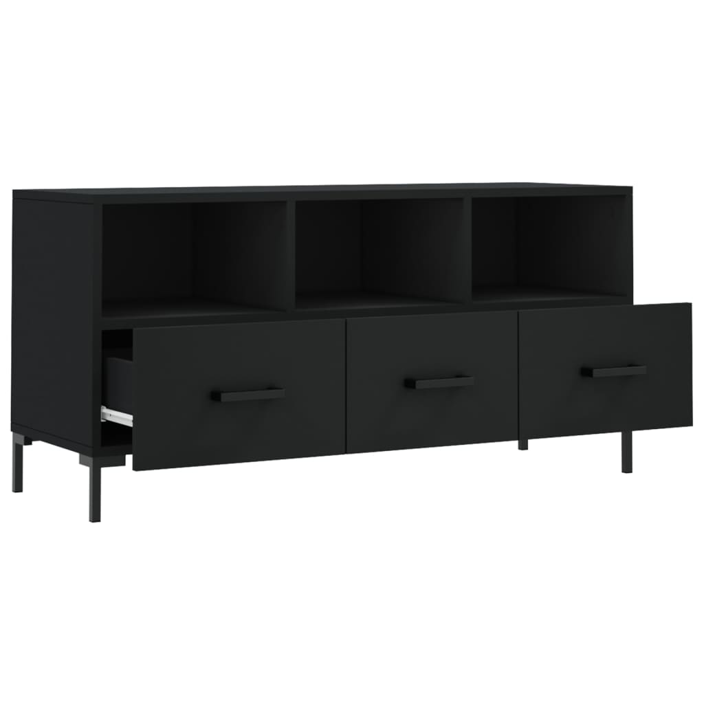 vidaXL TV Cabinet Black 102x36x50 cm Engineered Wood 6